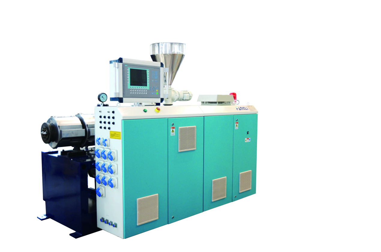 Conische dubbelschroefs kunststof extruder
